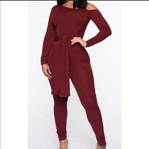 Burgundy jumpsuit